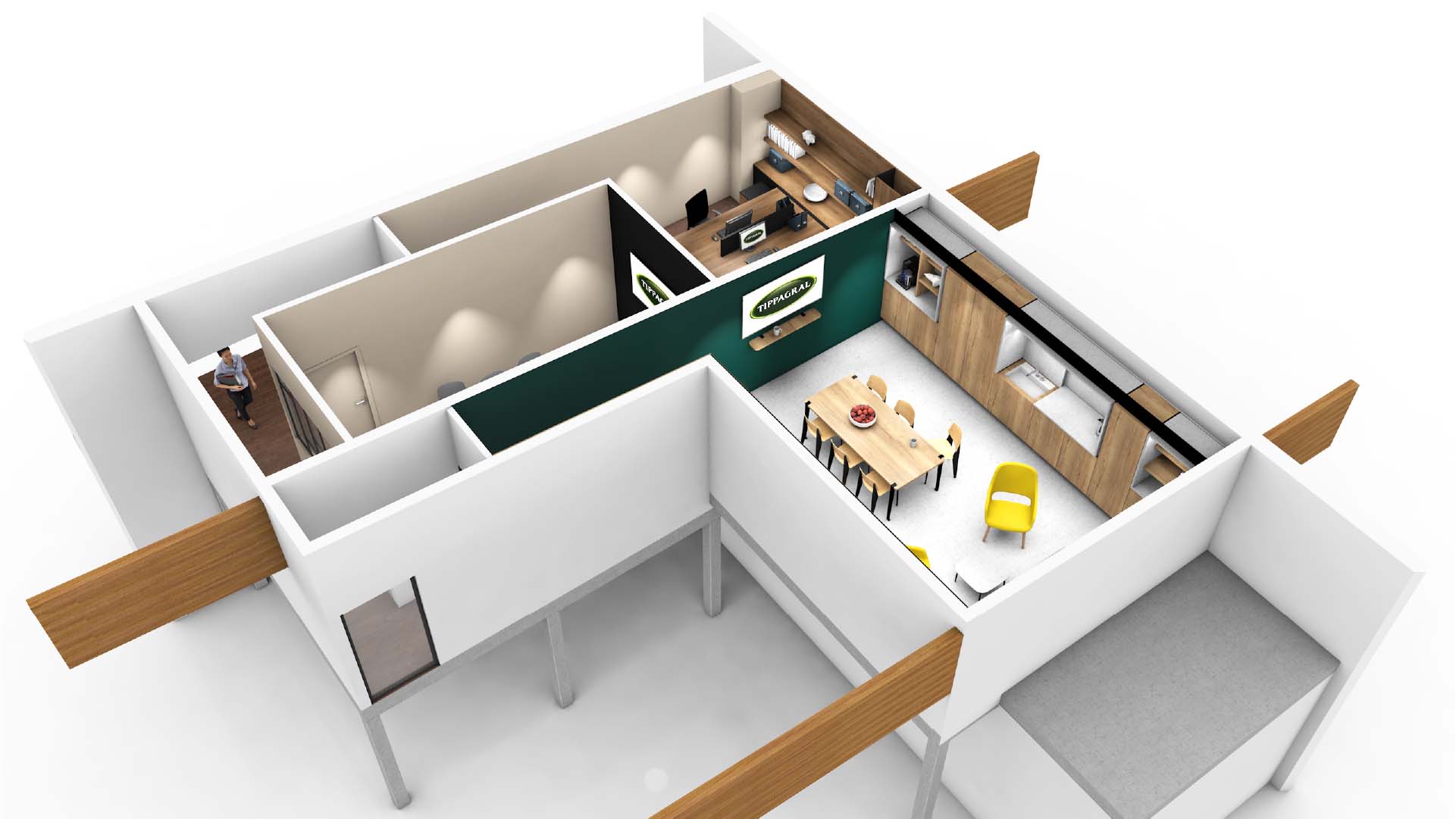 mezzanine espace de réunion pour cantine d'entreprise