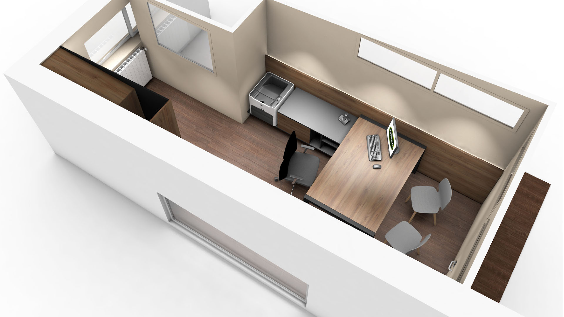 vue3D architecture de bureau